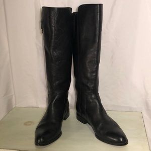 Isola tall black leather boot side zip 6.5